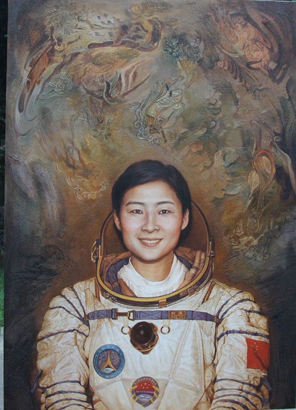 环境艺术系林雪松老师的油画作品(合作)《飞天梦》入选军事题材美术